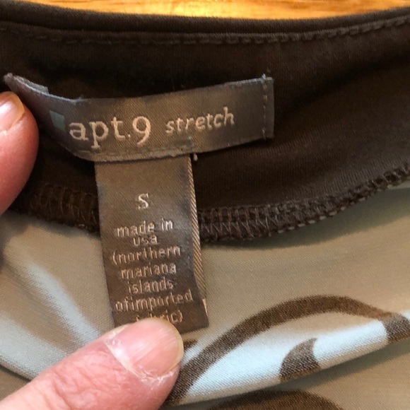 Pretty Apt. 9 Dress Top Size Small Aqua/Brown - Picture 5 of 7